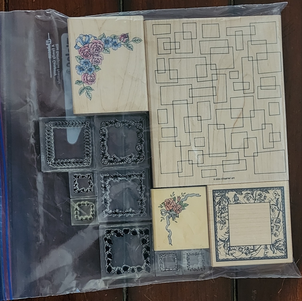 12 Decorative Stamp Set with Floral and Geometric Designs